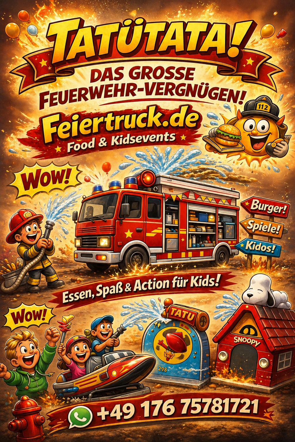 Feiertruck Werbemotiv Feuerwehr Vergnügen